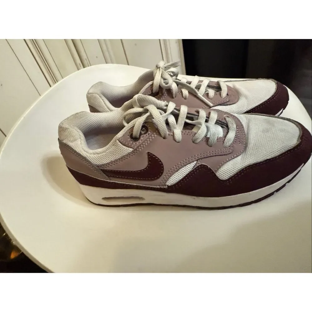Nike Kids Air Max 1 GS Athletic Sneakers Light Violet Burgundy Crush Size 5Y